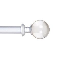 Lavish Home Crystal Ball Curtain Rod 3/4 inch - Silver